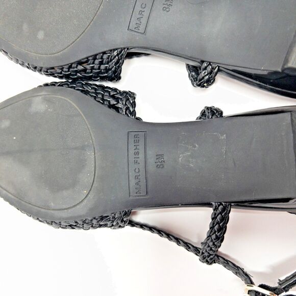 Marc Fisher Woven Slingback Kelysa Ballet Flat Black Pointed Toe Womens Size 8.5 - Picture 9 of 14